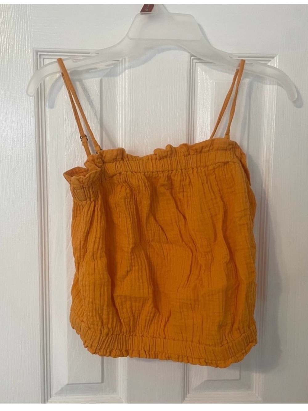Burnt Gold Anthropologie Smocked Top